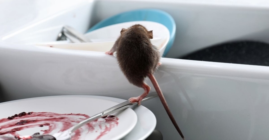 mouse on dishes